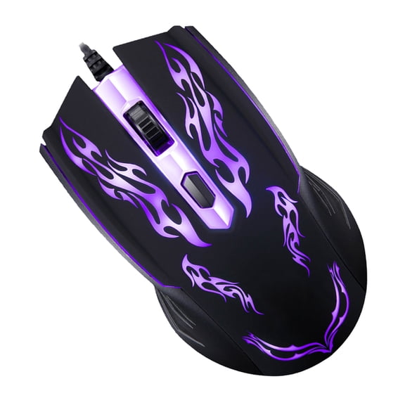 HOOWIFFYErgonomic Black Game with 4 Buttons and Adjustable Dpi for Precision