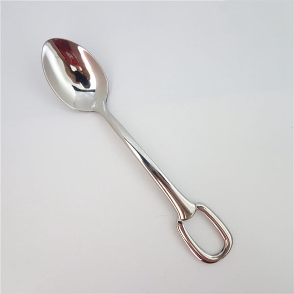 HOOWIFFYKitchen Stainless Steel Coffee Spoon Plated Silver Teaspoons Polished Anti Rust Design