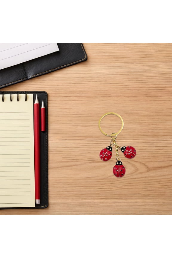 Lightweight Alloy Ladybug Keyring in Red for Bag Charm and Car Key Decoration