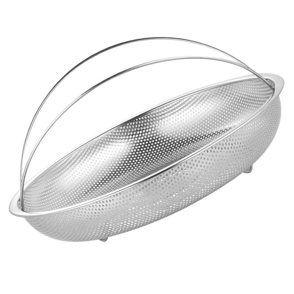 HOOWIFFYPlated Silver Stainless Steel Steamer Insert for Home Cooking with Perforated Design