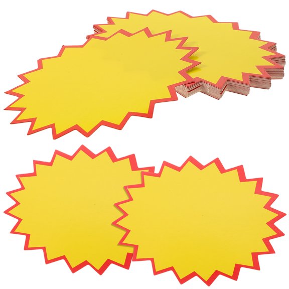 HOOWIFFYPrice Sign for Store Yellow Paperboard Tags for Retail Sale and Advertising Display