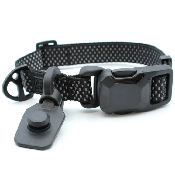 HOOZA: Magnetic Quick Clip: Collar - Black, Large - Dog Outdoor Accessory, Pet Safety-Walking-Training, Soft Adjustable Neck Fit, Reflective Webbing
