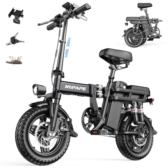 HOPAPE RS5-15 Folding Electric Bike for Adults 750W Peak Motor 48V 15Ah Removable Battery 20 MPH Top Speed 30 Mile Range Commuter Bike UL2849