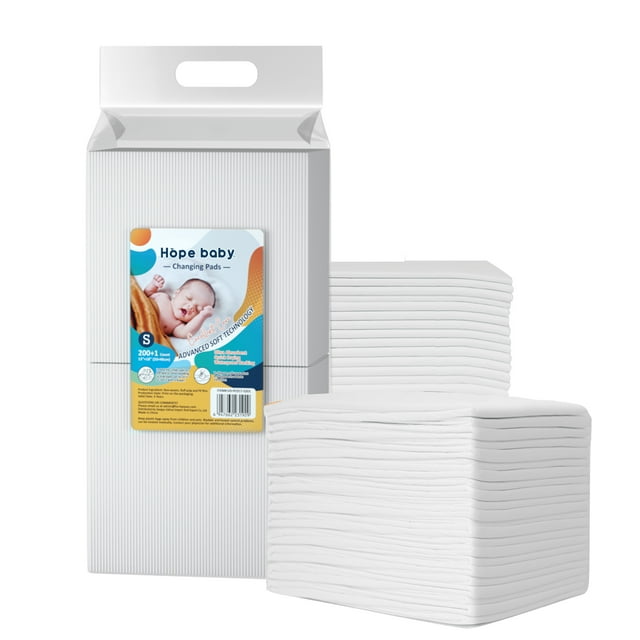 HOPE BABY Disposable Changing Pads, 13”x 18”(200+1 Count), Ultra Absorbent, Waterproof