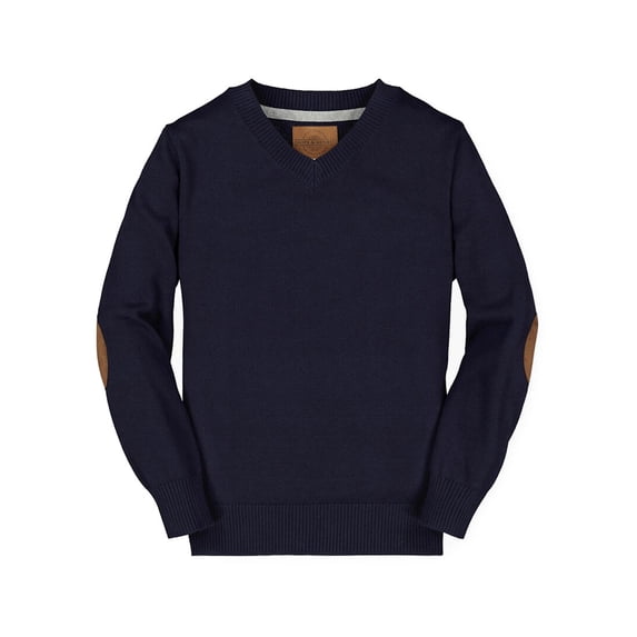 HOPE & HENRY boys Classic V-Neck Sweater, 6-12 Months, Blue