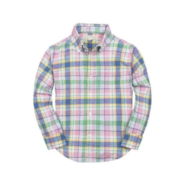 HOPE & HENRY boys  Linen-Blend Shirt, 3-6 months