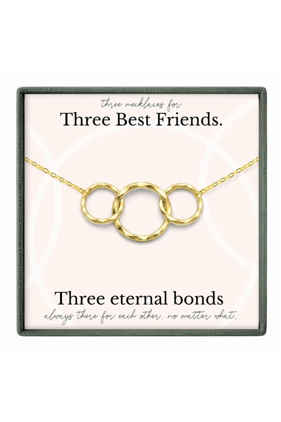 Best Friends Necklace – Friendship Jewelry Gift for 3 Best Friends Gold