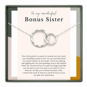 HOPE LOVE SHINE Bonus Sister Necklace   Soul Sister Jewelry Gift for Women Silver