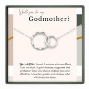 HOPE LOVE SHINE Godmother Proposal Necklace - Interlocking Circles Baptism Gift Box with Card
