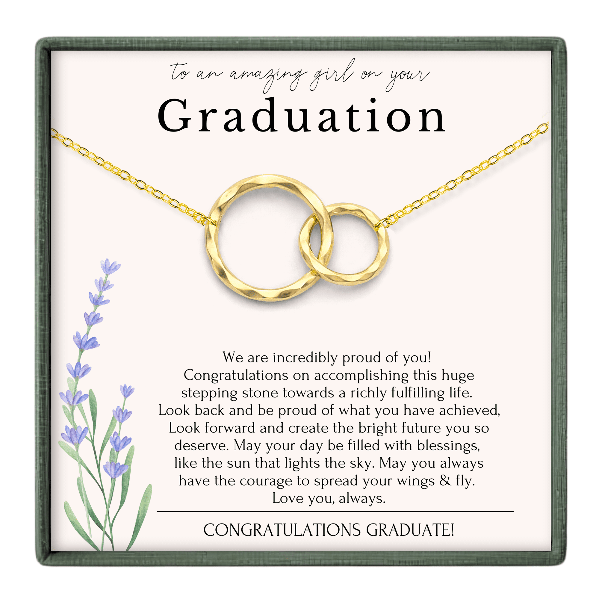 HOPE LOVE SHINE Graduation Necklace for Her – High School, College Gift ...