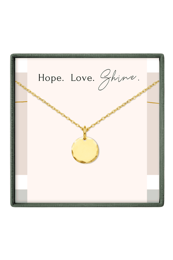 Inspirational Necklace - Encouragement Gift Positive Message Jewelry Gold