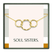 HOPE LOVE SHINE Soul Sisters Necklace   Friendship Jewelry Gift for Best Friends Gold