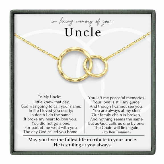 HOPE LOVE SHINE Uncle Memorial Necklace – Sympathy Remembrance Jewelry Gift Gold