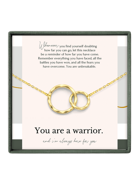 You Are a Warrior Necklace – Inspirational Encouragement Gift Gold