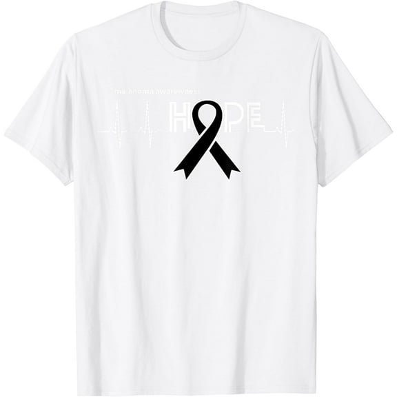 HOPE | Melanoma Month Shirt Ribbon Skin Cancer Awareness T-Shirt100% pure cotton white short-sleeved T-shirts for men and women