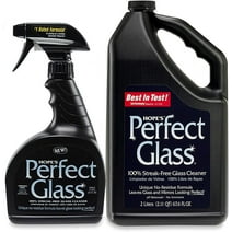 HOPE'S Perfect Glass Cleaner 2 Piece, 32 Ounce Spray 67.6 Ounce Refill Bottle, Bundle, 99 Fl Oz