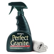 HOPE'S Perfect Granite Cleaner and Polish with Microfiber Cloth, Streak-Free Granite, Marble, Quartz Counter Cleaner, 22 Fl Oz, Pack of 1 with Microfiber Cloth