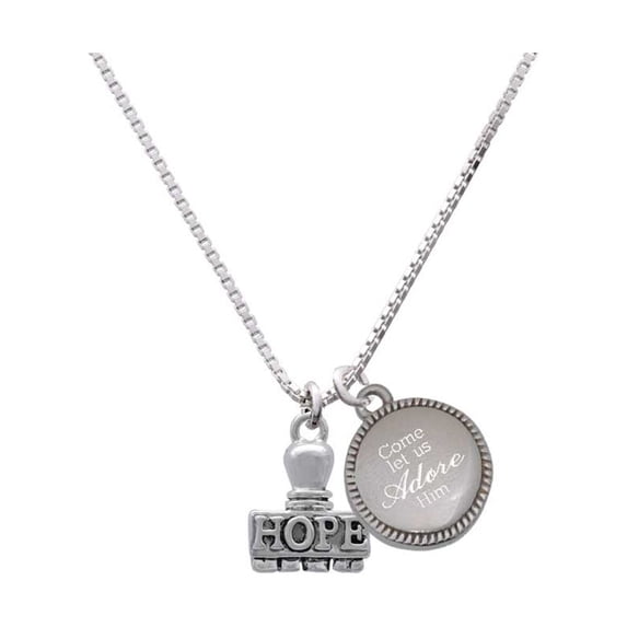 HOPE Stamp - Come Let us Adore Him Necklace