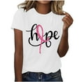 thumbnail image 1 of HOPE Womens Breast Cancer Awareness Tops Short Sleeve Pink Ribbon T-Shirt Breast Cancer Warrior Squad Graphic Tees, 1 of 3