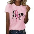 thumbnail image 1 of HOPE Womens Breast Cancer Awareness Tops Short Sleeve Pink Ribbon T-Shirt Breast Cancer Warrior Squad Graphic Tees, 1 of 3