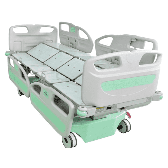 HOPEFULL (HC-91) EZ-Turn ICU Hospital Bed with Lateral Tilting, 12 pcs of Sectional 4.7" Foam Mattress, LINAK Motor, Weight Scale, Foot Control, Height adjust by two stems, No good for patient lift