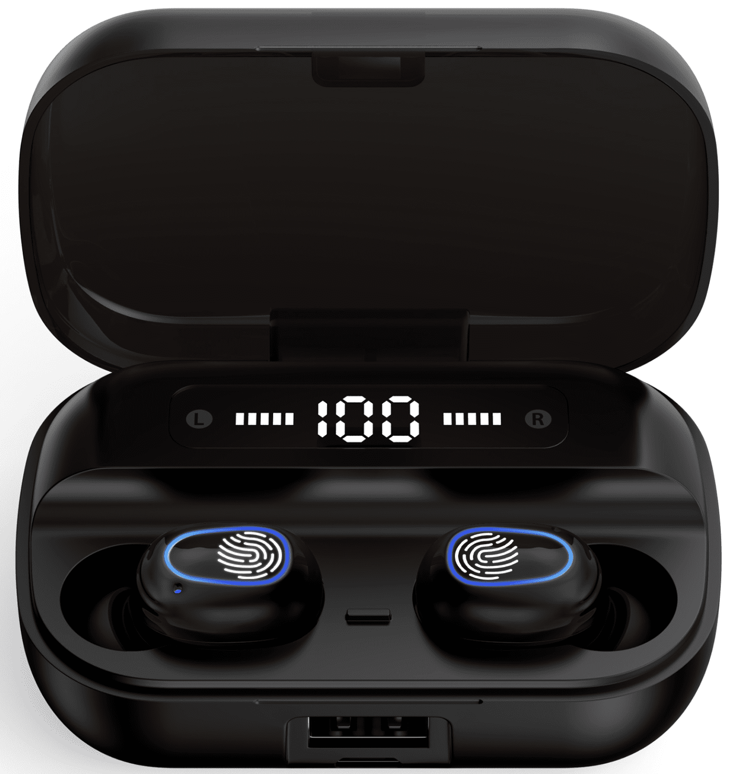 HOPEPOW Active Noise Cancellation Wireless In Ear Earphones with Charging Case, Black