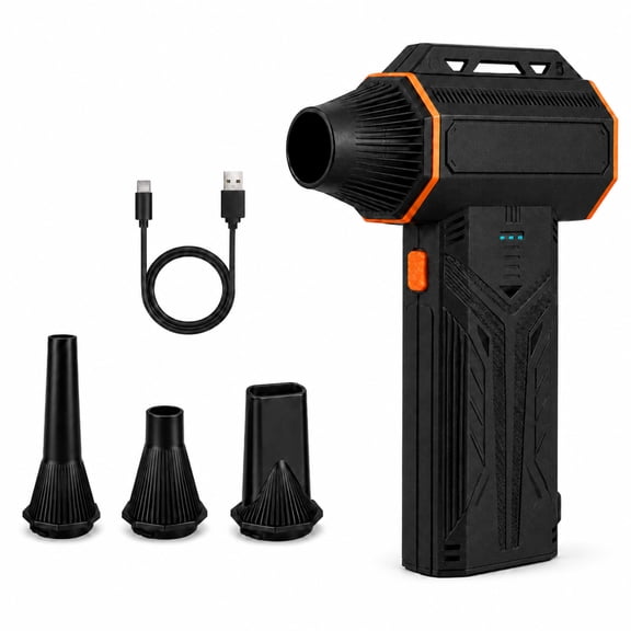 HOPETOOL F21 Compressed Air Duster, 130,000 RPM 65 m/s Rechargeable Electric Air Duster, 3-Speed Cordless Mini Blower with 4 Nozzles for PC, Keyboard, Car, Home and Outdoor