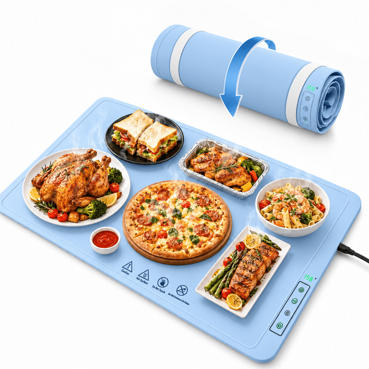 HOPETOOL Warming Mat for Food, 24 x 16 Inch Extra Large Electric Food ...