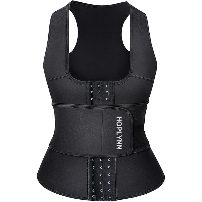 HOPLYNN Neoprene Sauna Sweat Waist Trainer Corset Trimmer Vest for Women  Tummy Control, Waist Cincher Body Shaper 