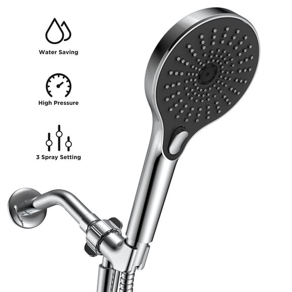 HOPOPRO 3 Settings Showerhead with Headheld, Handheld Showerhead for Bathroom,Hand Held Showerhead with Hose and Bracket