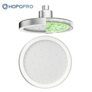 HOPOPRO 7 inch Shower Head Round Rain Showerhead for Bathroom-Chrome White Self-Cleaning Fixed Showerhead