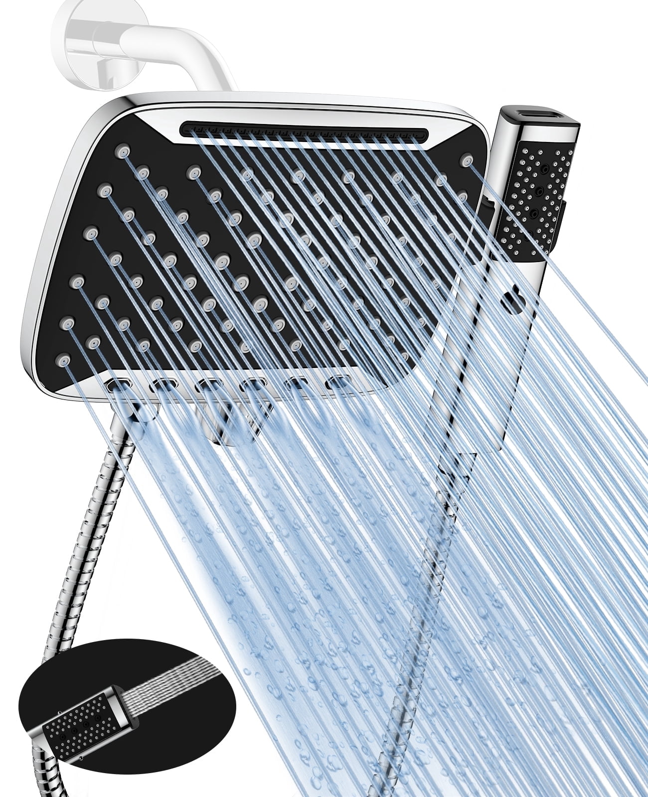 HOPOPRO Rain Shower Head with Handheld, High Pressure Dual Shower Heads ...