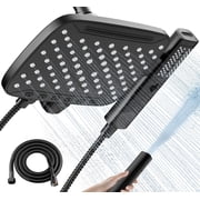 HOPOPRO 10 Inch High Pressure Rain Shower Head, 7 Mode Detachable Handheld Shower Head with Hose 71" Stainless Steel