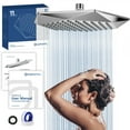 thumbnail image 1 of HOPOPRO High Pressure Rainfall Shower Head 11 Inches Diamond Shaped Showerhead Full Body Coverage with Anti-Clog Silicone Nozzles, 1 of 1