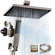 HOPOPRO Filtered Shower Head with Handheld Combo, 12 Inch High Pressure Rain Shower Head with Filter, 2-in-1 Dual Rainfall & Detachable Handheld Showerheads wit