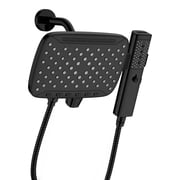 HOPOPRO Rain Shower Head with Handheld, High Pressure Dual Shower Heads with Hose, 2-In-1 Rainfall Showerhead Combo with Fixed Showerhead and Handheld Shower Wand, Tool-Free Easy Installation
