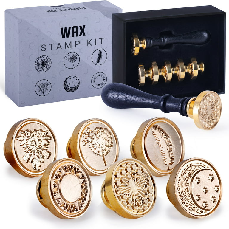 All in one Wax Seal Stamp Starter Kit with 3 Stamp Seals –