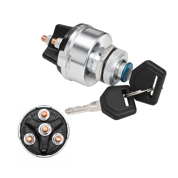 HOPUT 4-Position Universal Ignition Key Switch Acc/Off/IGN/Start, Designed for Custom Car, Truck, Tractor, Trailer, Forklift