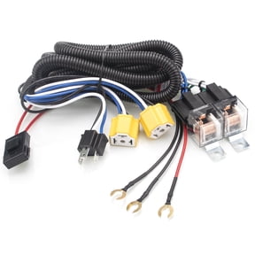 HOPUT H4 LED Headlight Wiring Harness Relay Kit H6054 Negative Switched Conversion Fused Universal 12V Compatible with Toyota Tacoma Pickup 1-Pack