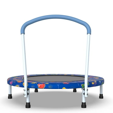 3FT Toddler Trampoline with Adjustable Handlebar, 36" Foldable & Spring ...