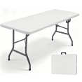 thumbnail image 1 of HOQBN 6 Foot Folding Table,Indoor Outdoor Table for Picnic Party Dining Camping Event,White, 1 of 4