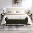 thumbnail image 1 of HOQBN 60" Modern Storage Bench with Mid-Centruy Wood Legs,Bench with Storage for Living Room, Bedroom Olive Green, 1 of 9