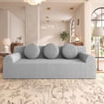 thumbnail image 1 of HOQBN Boneless Sofa Couch for Living Room,71" 3 Seater Sofa with Deep Seat Design and 3 Round Pillows,Comfy Corduroy Fabric Loveseat Couch,No Assembly,Light Gray, 1 of 5