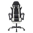 thumbnail image 1 of HOQBN Ergonomic Gaming Chair with Massage Lumbar Support, Headrest, Footrest, Adjustable Backrest Video Game Chairs for Home Office,Black White, 1 of 8