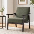 thumbnail image 1 of HOQBN Modern Armchair with High Back,Upholstered Living Room Chairs with Solid Wood Legs,Leisure Reading Chair for Living Room, Bedroom,Green, 1 of 8