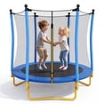 thumbnail image 1 of HOQBN Trampoline 5.5 FT,Indoor Outdoor Trampoline with Safety Net and Enclosure,U-Shaped Stable Legs,Foam Padded Poles, Mini Trampoline for Kids,Blue, 1 of 13