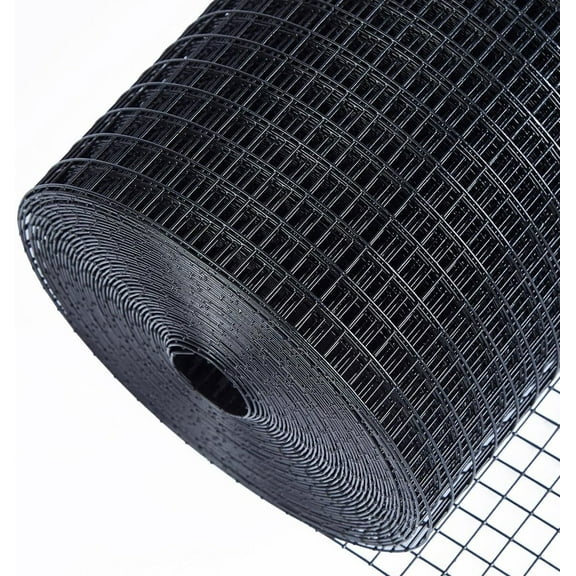HORCH Black Hardware Cloth 1/2 inch 48x100 19-Gauge, Vinyl Coated Wire Mesh Roll, Chicken Wire Mesh, Tree Guard, Gopher Wire, Rodent Mesh, Chicken Wire Fencing, Garden Fence