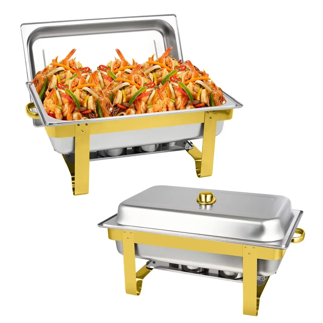HORESTKIT Chafing Dish Buffet Set 2 Pack, Stainless Steel 8 QT