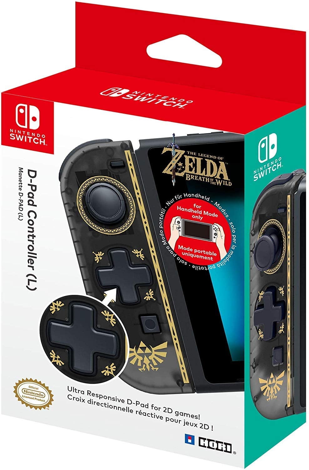 HORI D-Pad Controller (L) Zelda Edition for Nintendo Switch, Left