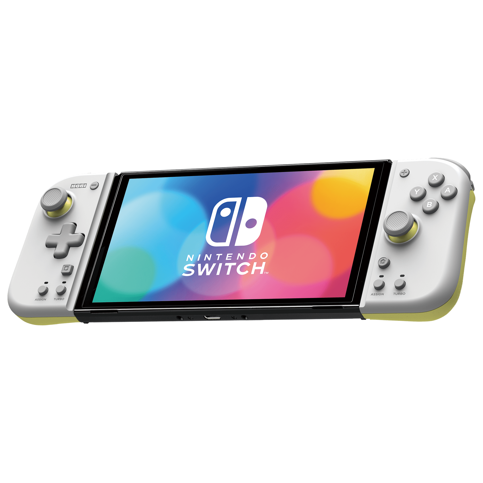 HORI Nintendo Switch and Nintendo Switch OLED Split Pad Compact Video Game  Controller, Light Gray / Yellow